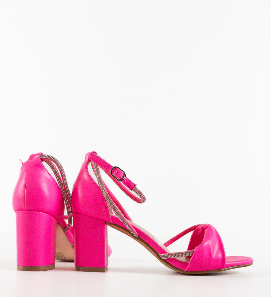 Sandale cu toc Sancre Fuchsia - Eleganță și Stil - imagine 5