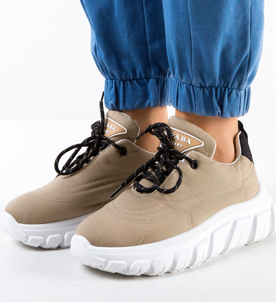 Sneakers Dama Aviana Khaki - Confort și Stil - imagine 4