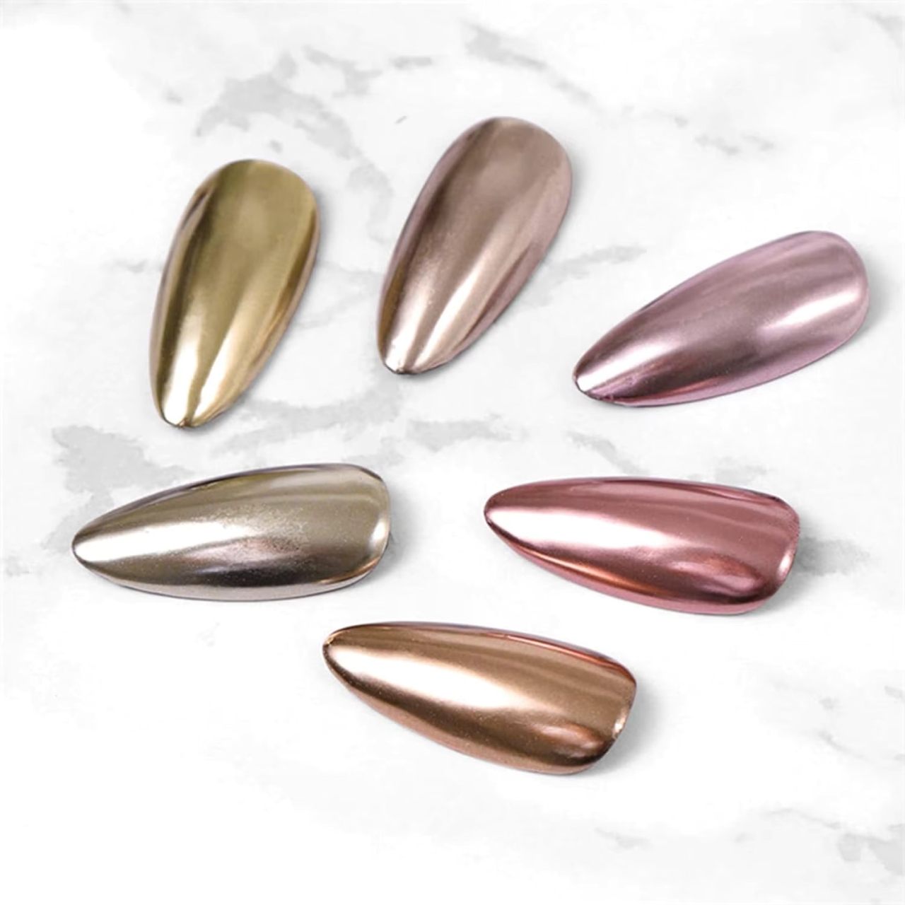 Set 6 Pigmenti Unghii Mirror Marquise - imagine 5