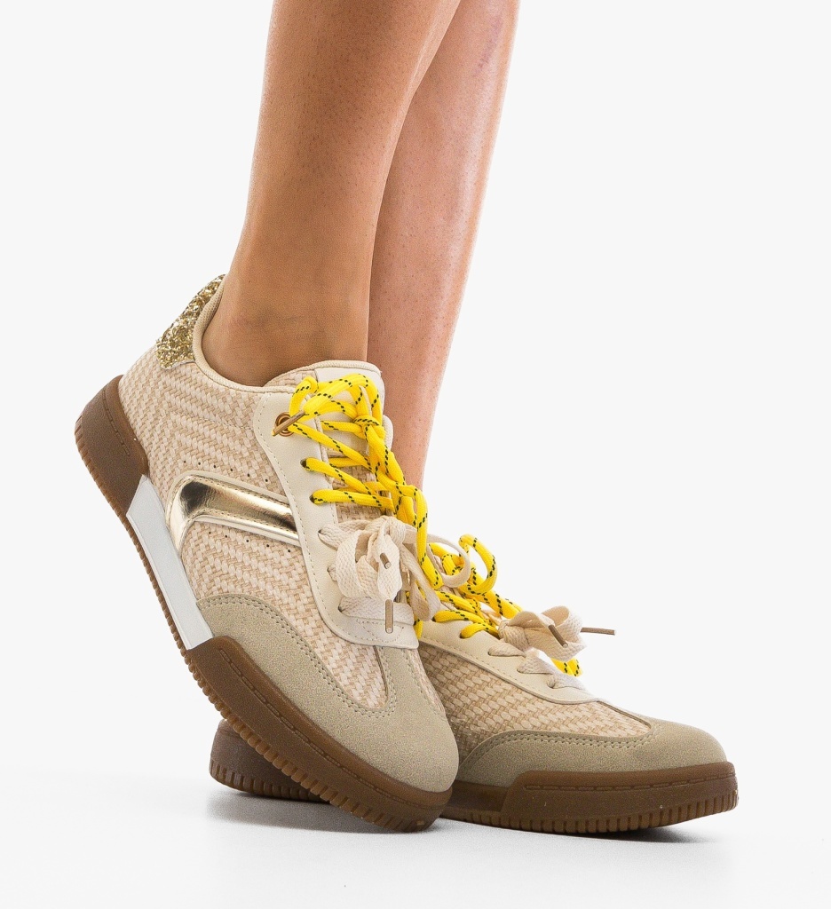 Sneakers Dama Kabber Bej - Confort Sport - imagine 2