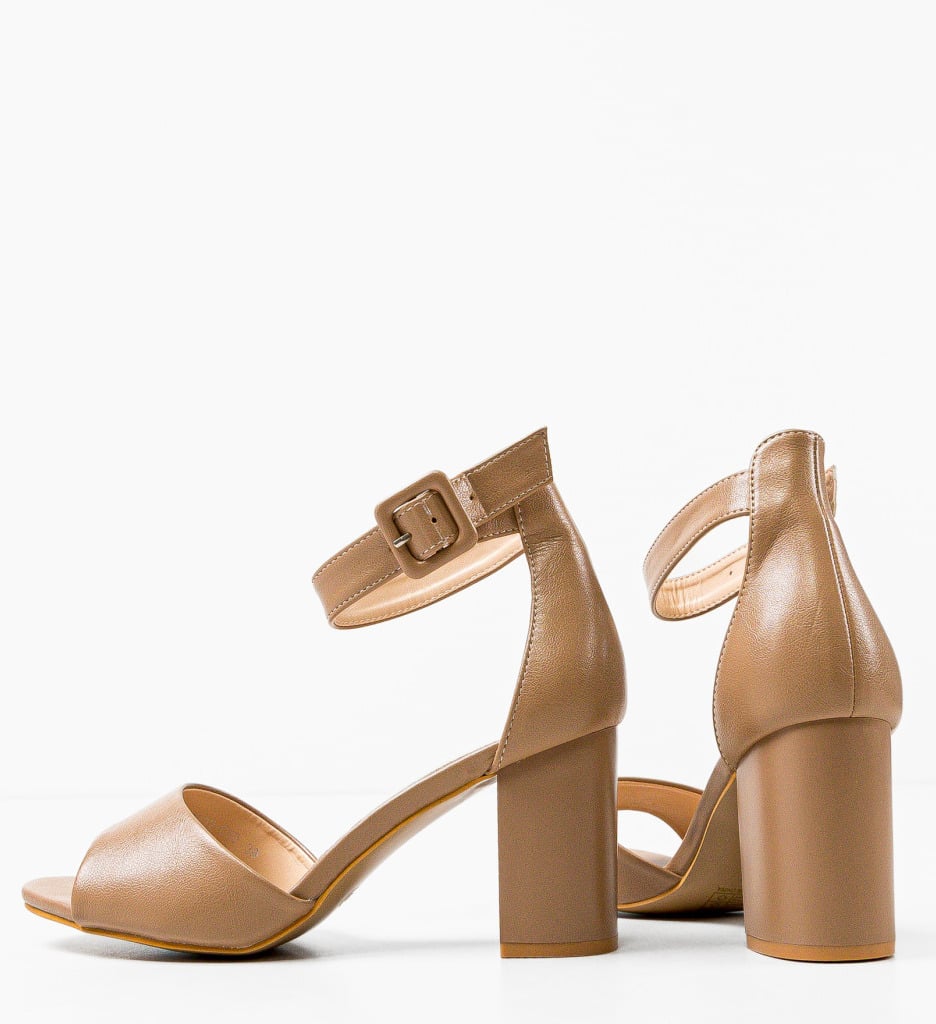 Sandale Dama Keltic Khaki cu Toc Elegant - imagine 8