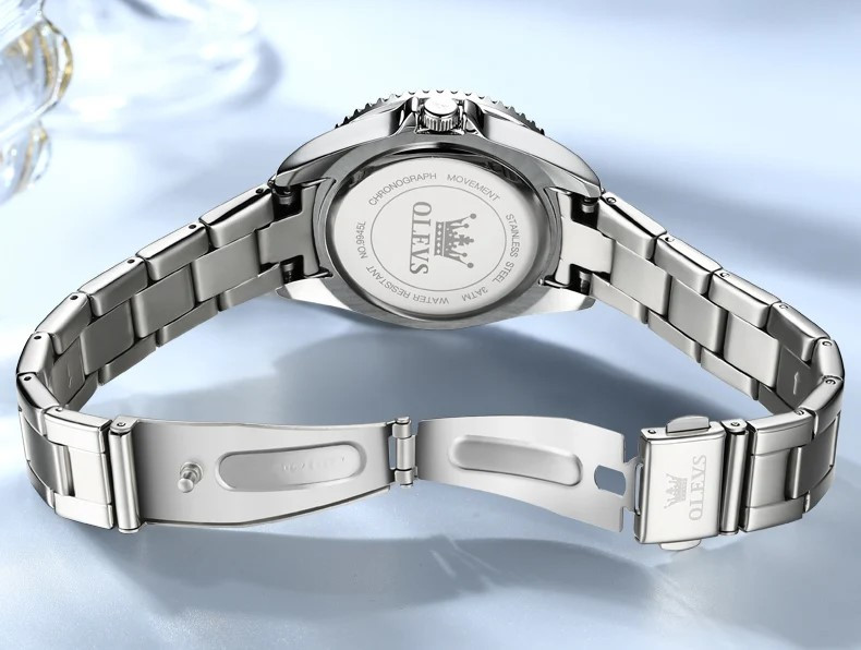 Ceas Olevs Dama Argintiu Cadran Albastru CS1549 - imagine 2