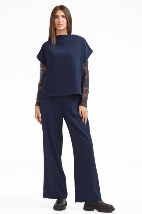 Pantaloni Eleganți Bleumarin Lejeri | Shopika