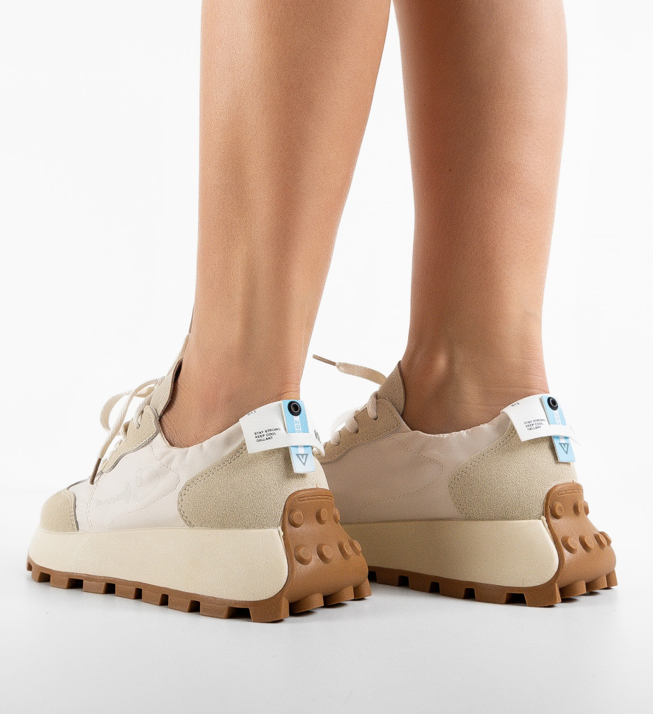 Sneakers Dama Bej Galant - Confort și Stil - imagine 3