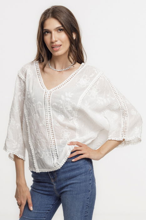 Bluza brodată Shopika | Eleganță dantelă