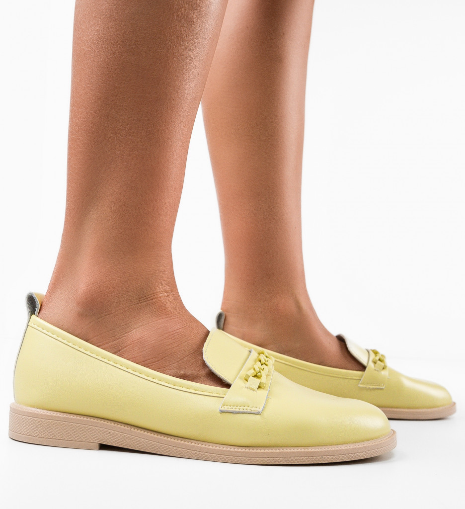 Pantofi Casual Dama Kalanz Galbeni | Stil și Confort - imagine 4