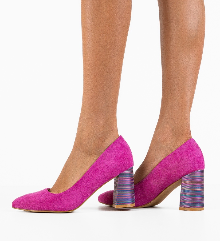 Pantofi cu Toc Ferne Roz - Eleganță Feminină - imagine 3