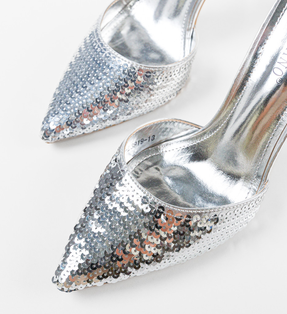 Pantofi Dama Argintii Zhelimi - Eleganta Maxima - imagine 8