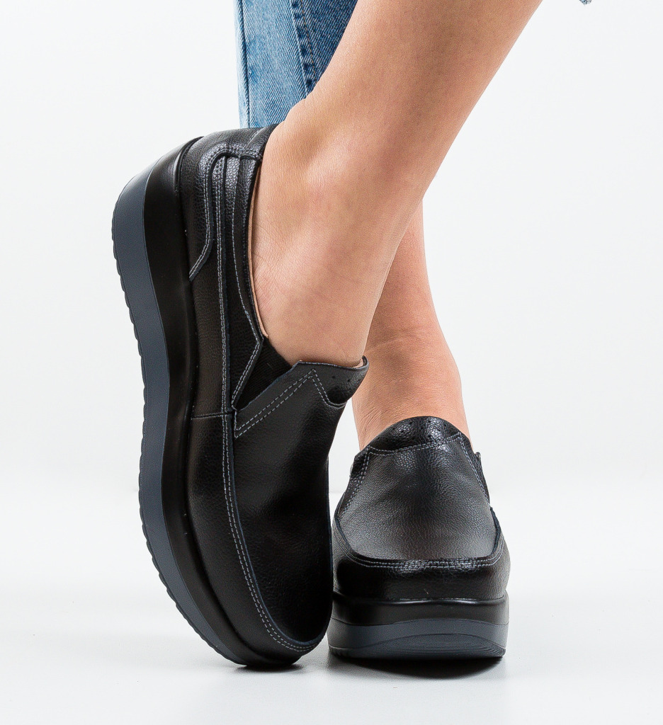 Pantofi Freeman Negri - Eleganță Casual Zilnică - imagine 3