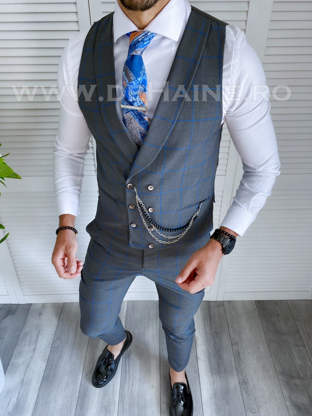 Compleu Barbati Vesta si Pantaloni Elegant Slim Fit