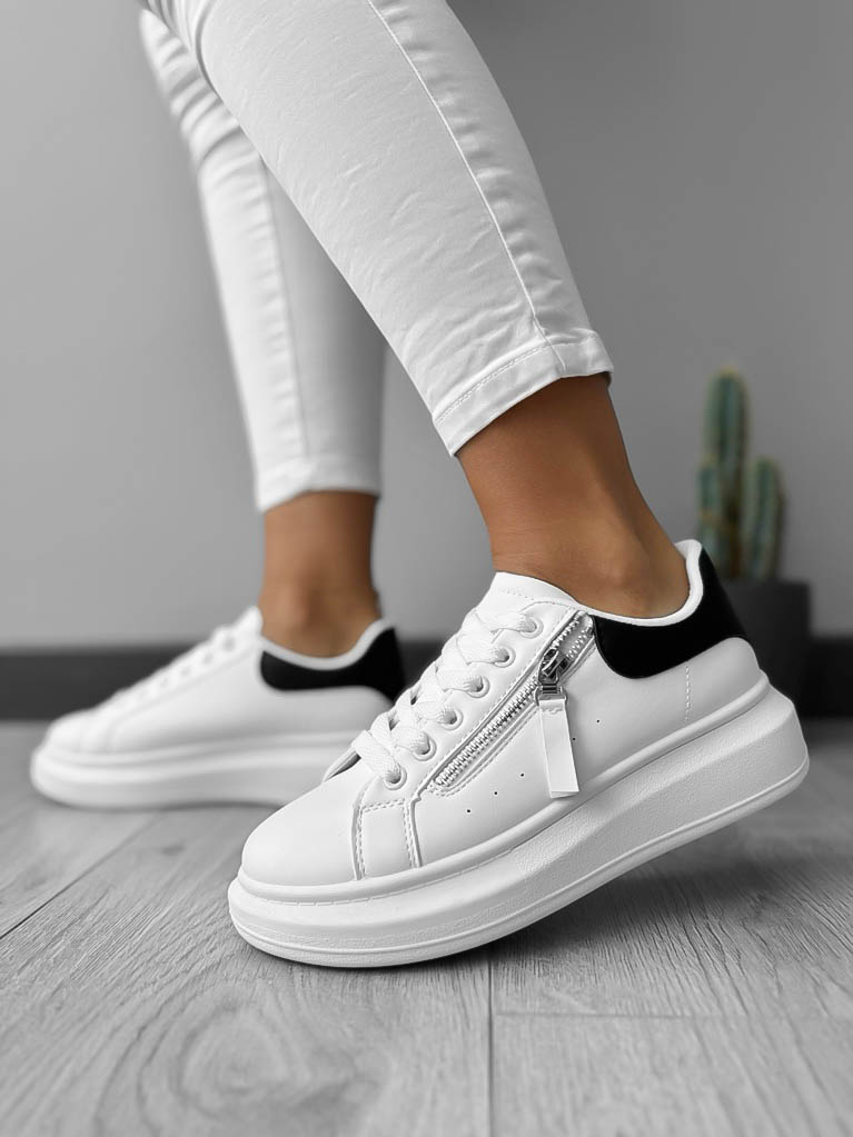 Adidași Dama Albi-Negri Confort K05