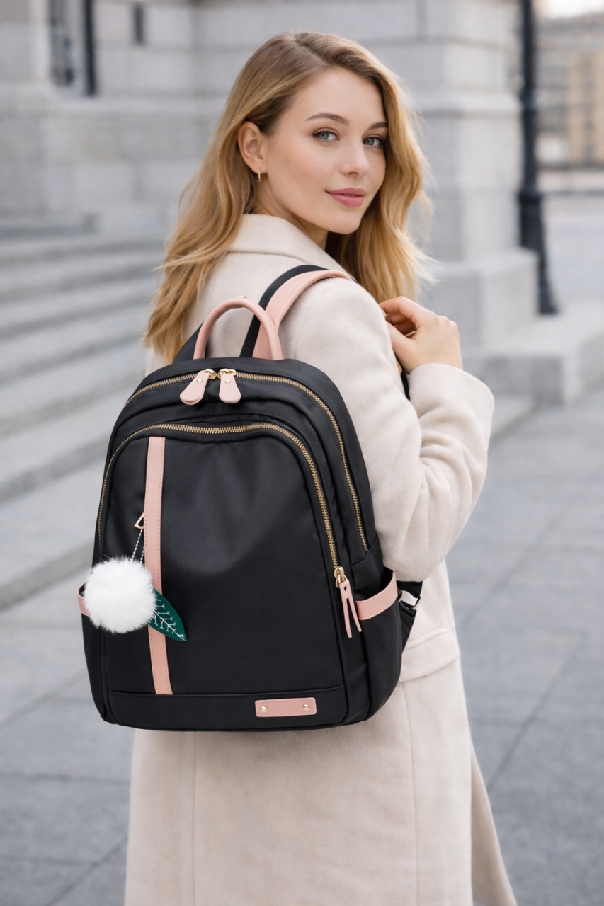 Rucsac Dama E-LY GT404 Negru Impermeabil - imagine 2