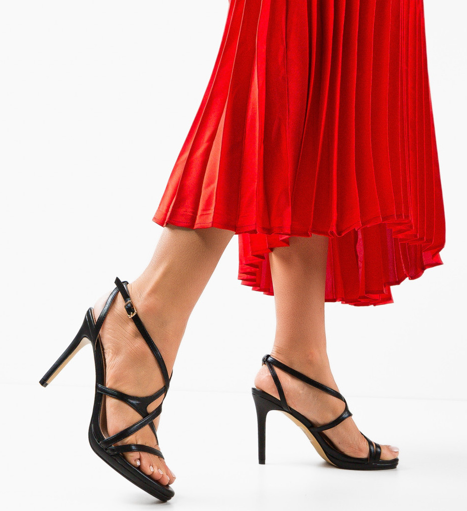 Sandale Toc Peruv Negre - Eleganță și Stil - imagine 2