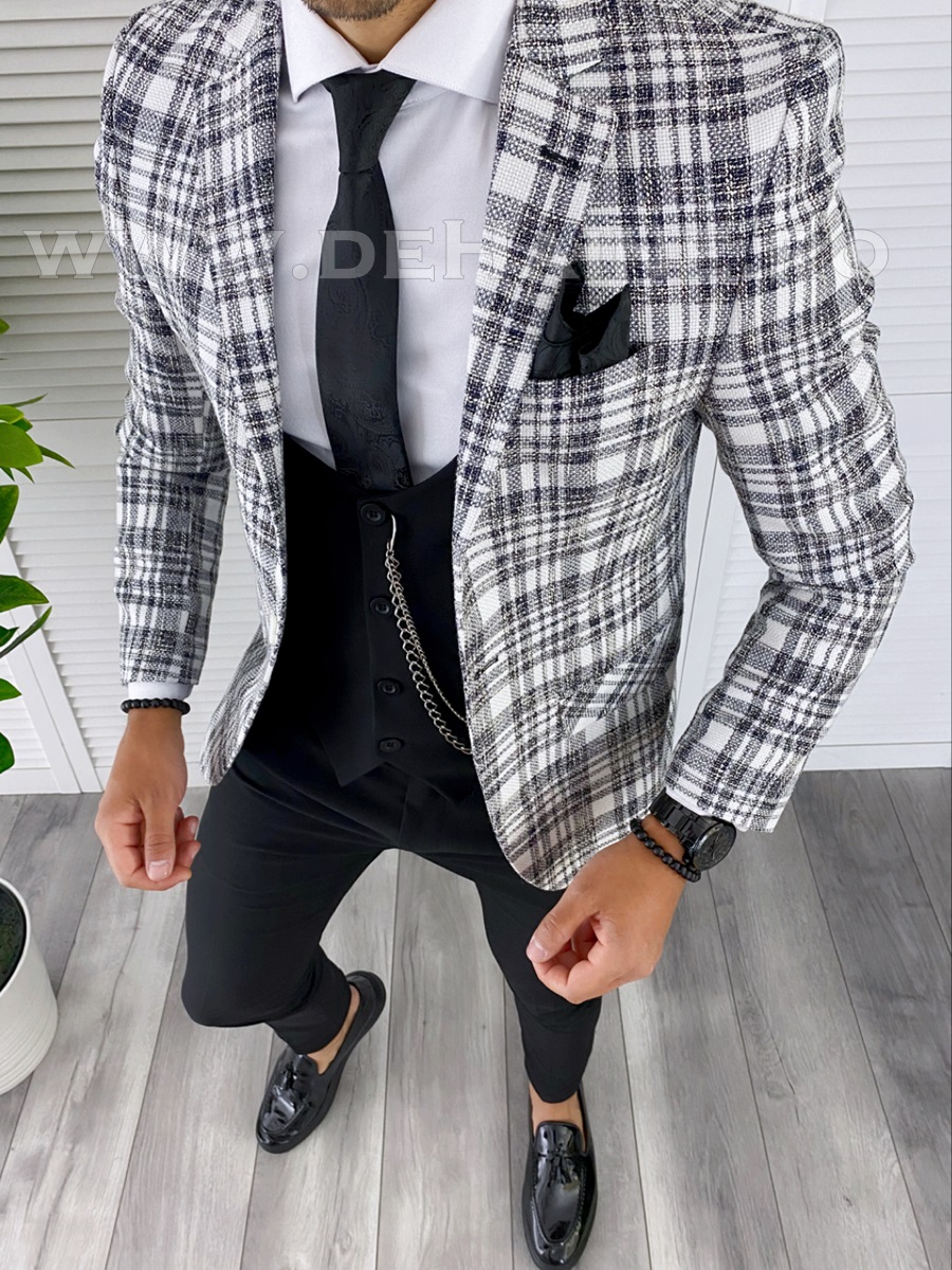 Sacou Barbati Carouri Slim Fit Office & Casual