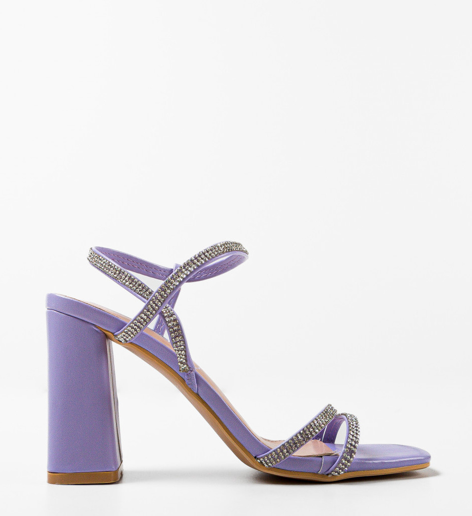 Sandale cu Toc Estrada Mov | Eleganță - imagine 4