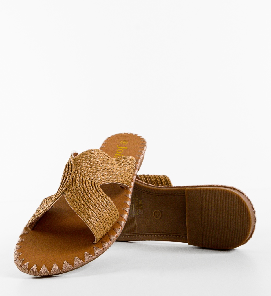Papuci dama Tindra Camel - Confort și Eleganță - imagine 7