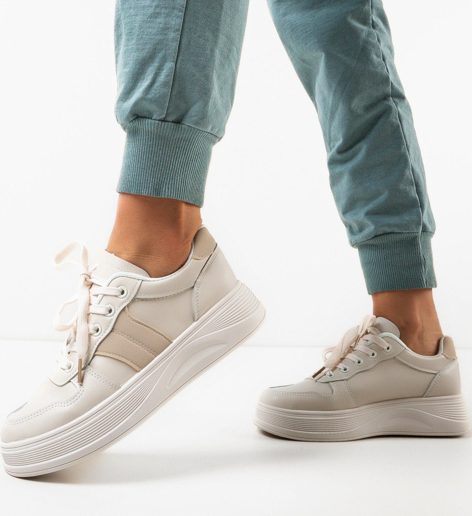 Sneakers Dama Callum Bej Confort - imagine 3