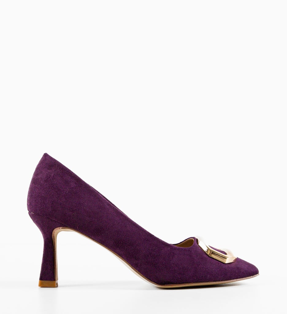 Pantofi Dama Lesedi Mov cu Toc Eleganți - imagine 8
