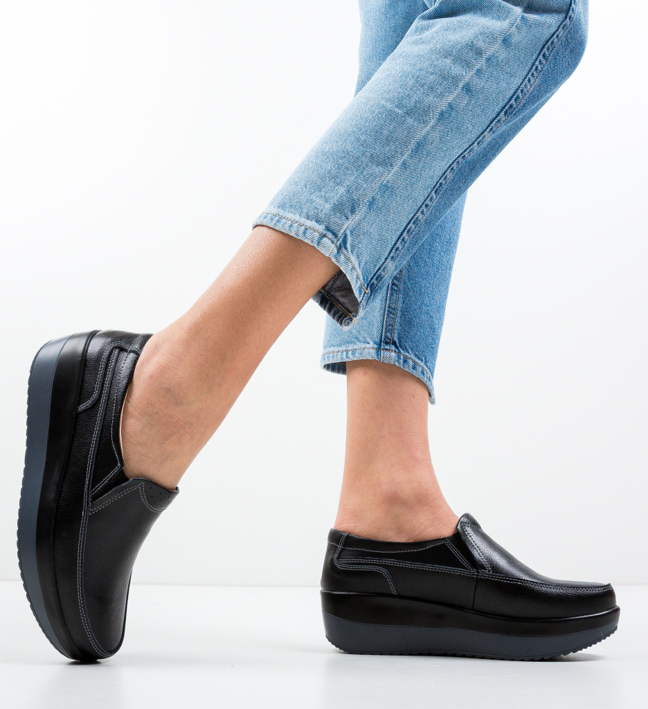 Pantofi Freeman Negri - Eleganță Casual Zilnică - imagine 2