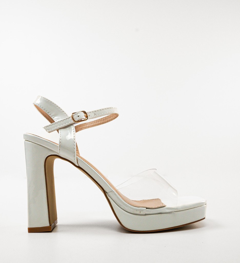 Sandale cu Toc Ebaka Albe | Eleganță și Stil - imagine 5