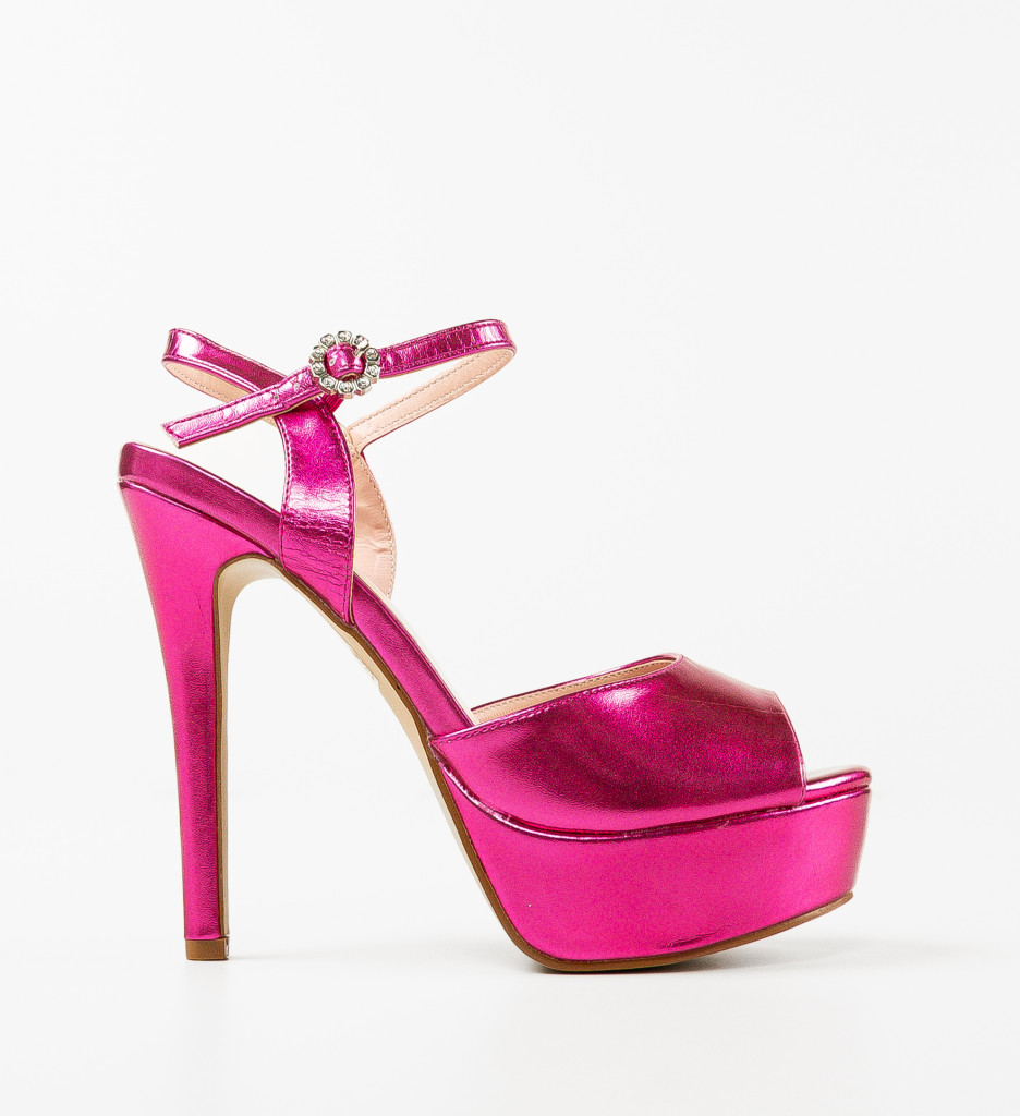 Sandale Toc Moctez Fuchsia | Eleganță și Stil - imagine 4