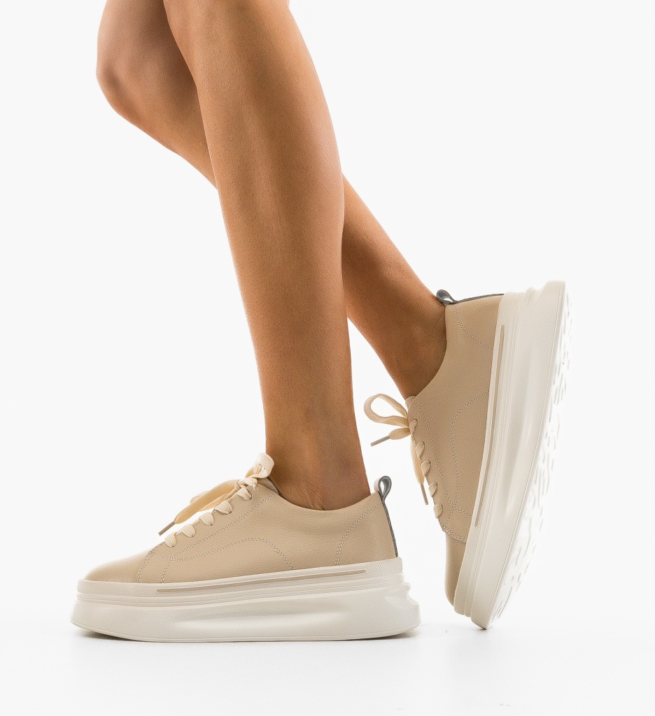 Sneakers Dama Rowna Bej - Confort și Stil - imagine 3
