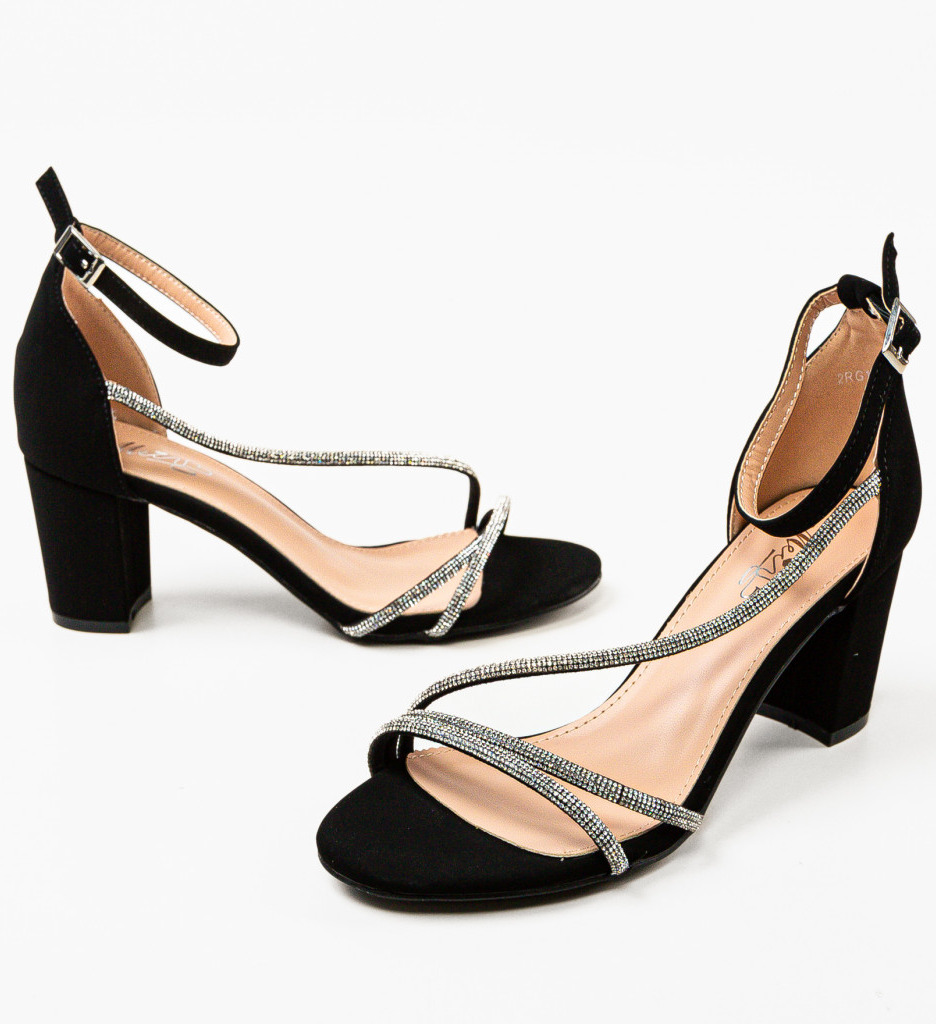 Sandale Dama Yrene Elegante Negre | Toc Stabil - imagine 6