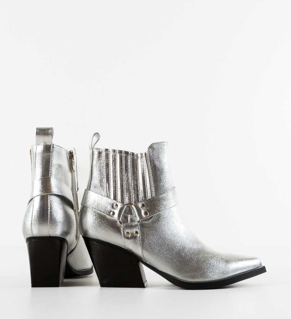 Botine Dama Gvori Argintii - Eleganță Maximă - imagine 5