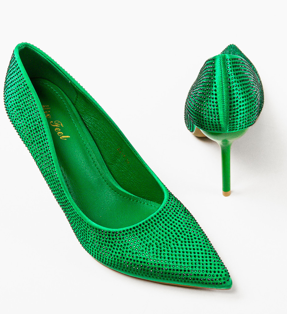 Pantofi dama Maritta Verzi cu Toc Elegant - imagine 6