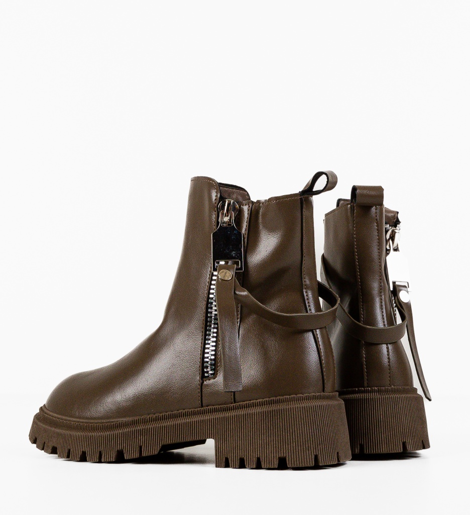 Ghete Dama Kalyner Khaki - Comode si Chic - imagine 8
