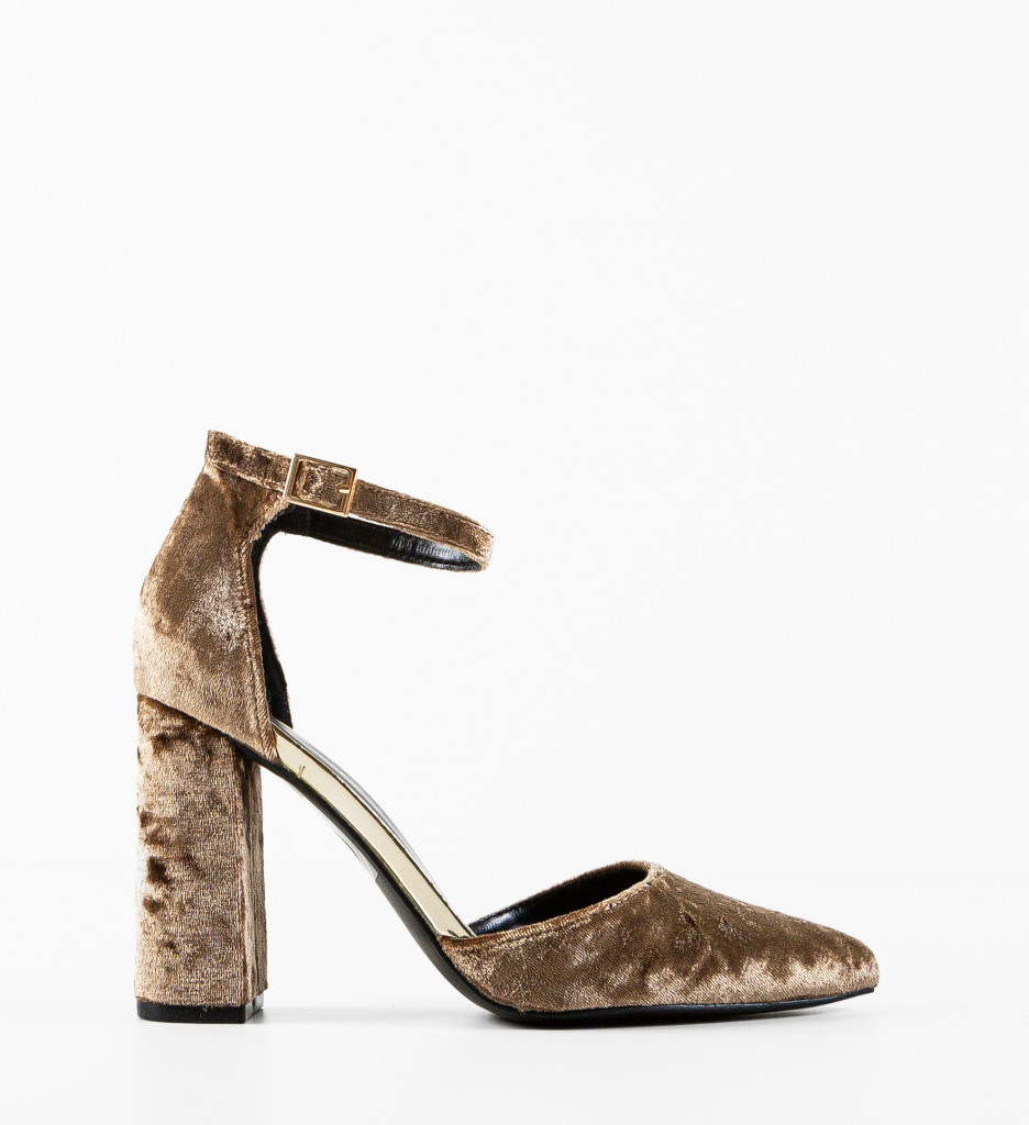 Pantofi Dama Ioan Khaki cu Toc Elegant - imagine 4