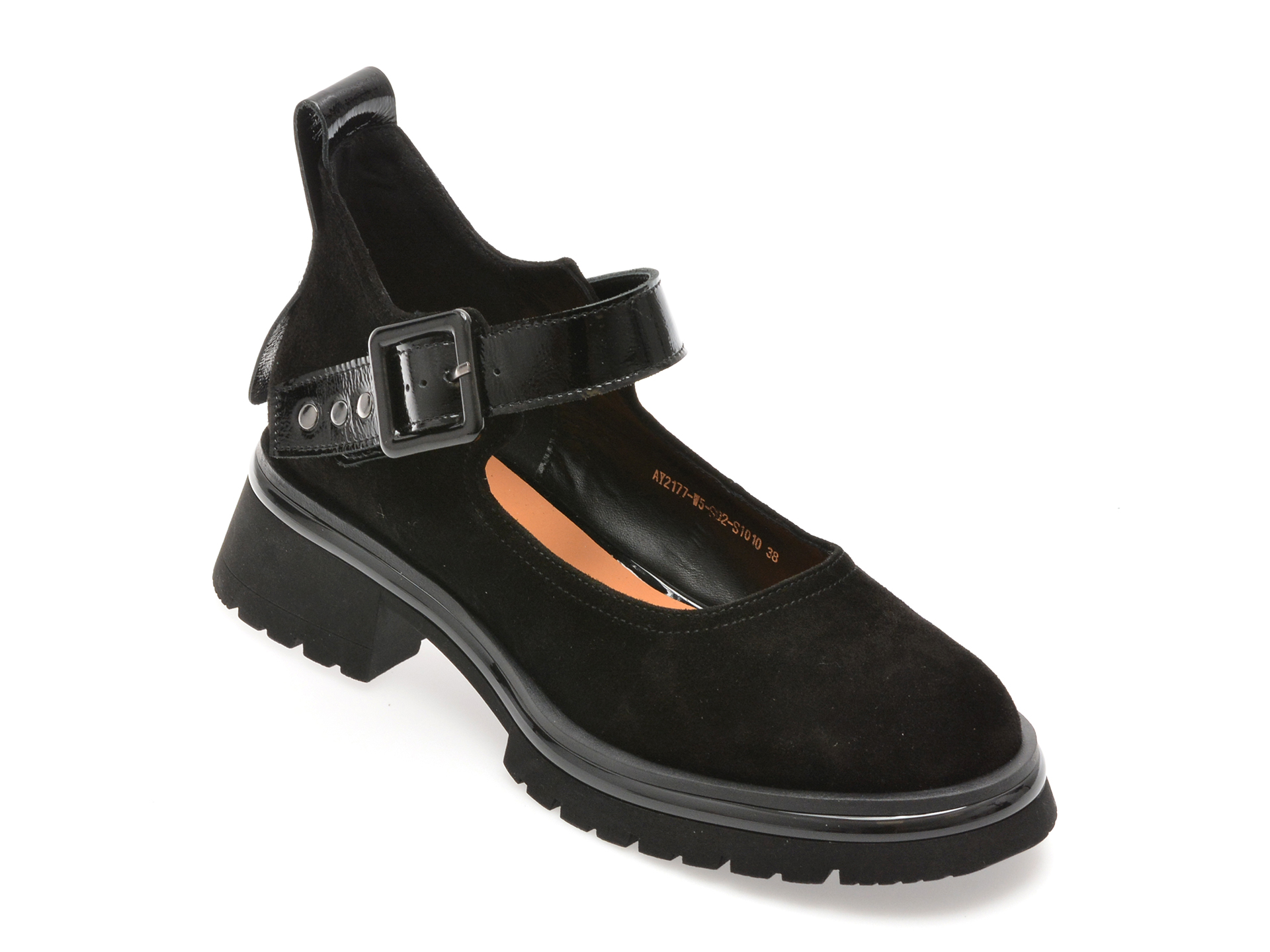 Pantofi EPICA Negri din Piele Întoarsă