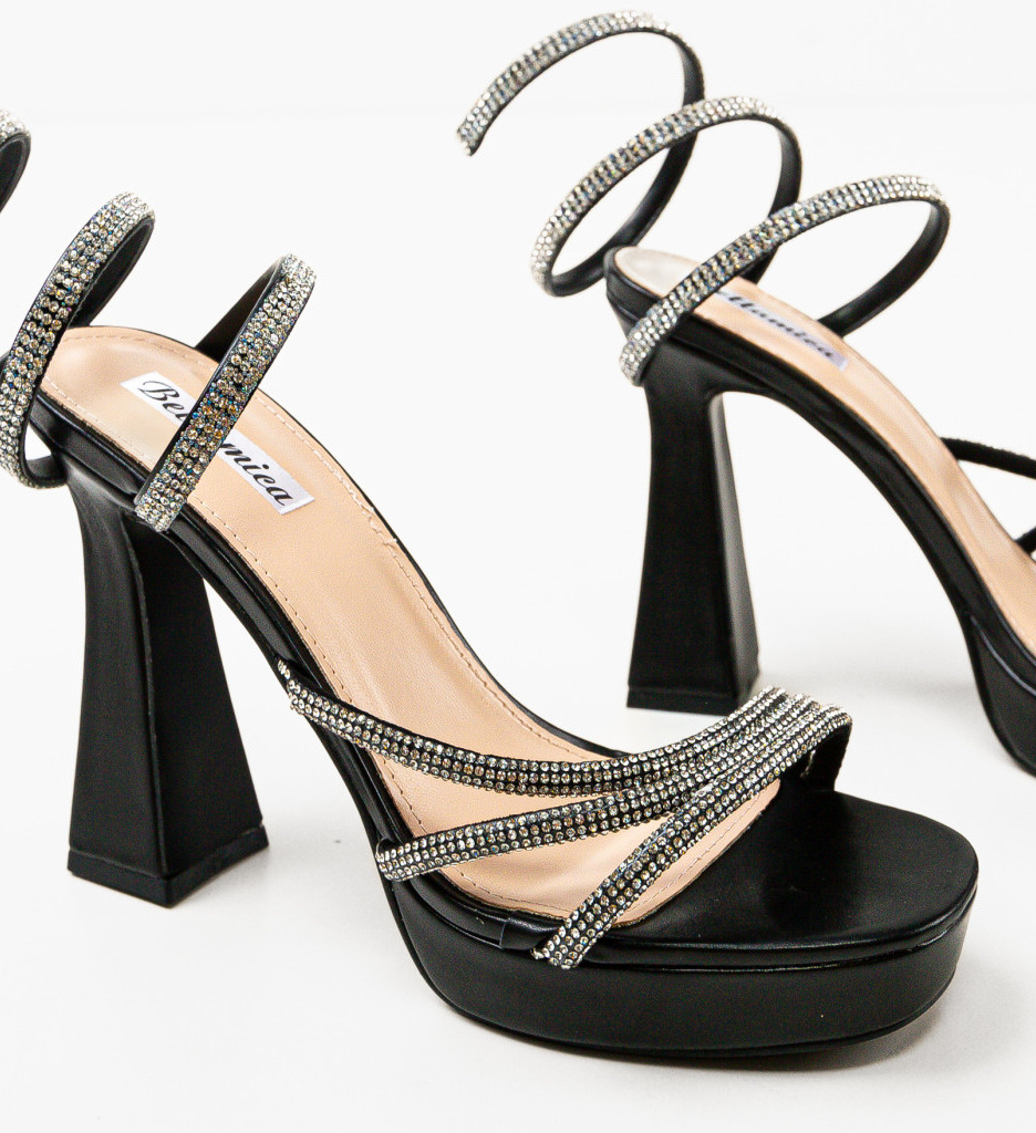 Sandale cu toc Keane Negre - Eleganță și Stil - imagine 7