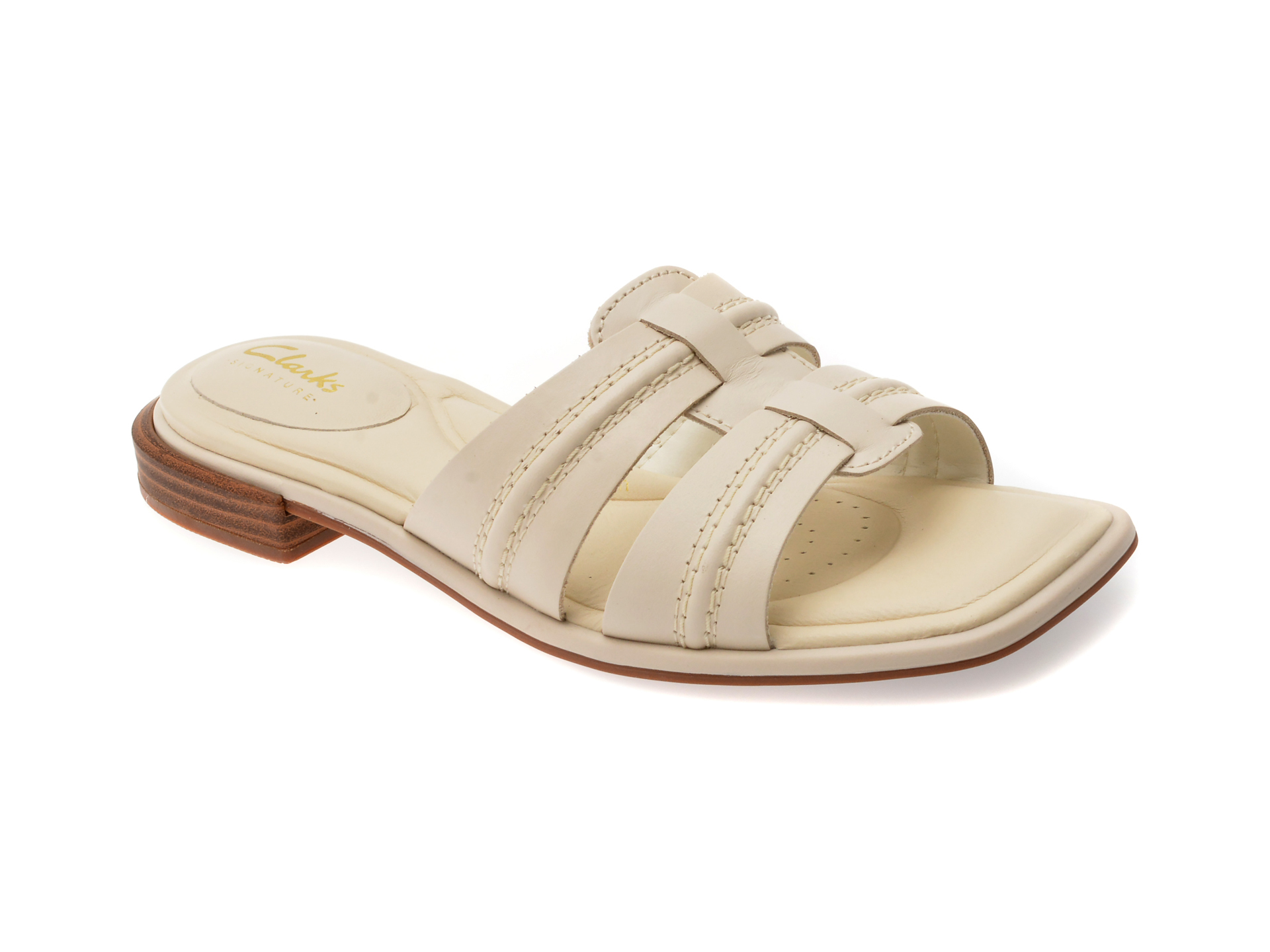 Papuci Clarks ARIANY MULE bej din piele