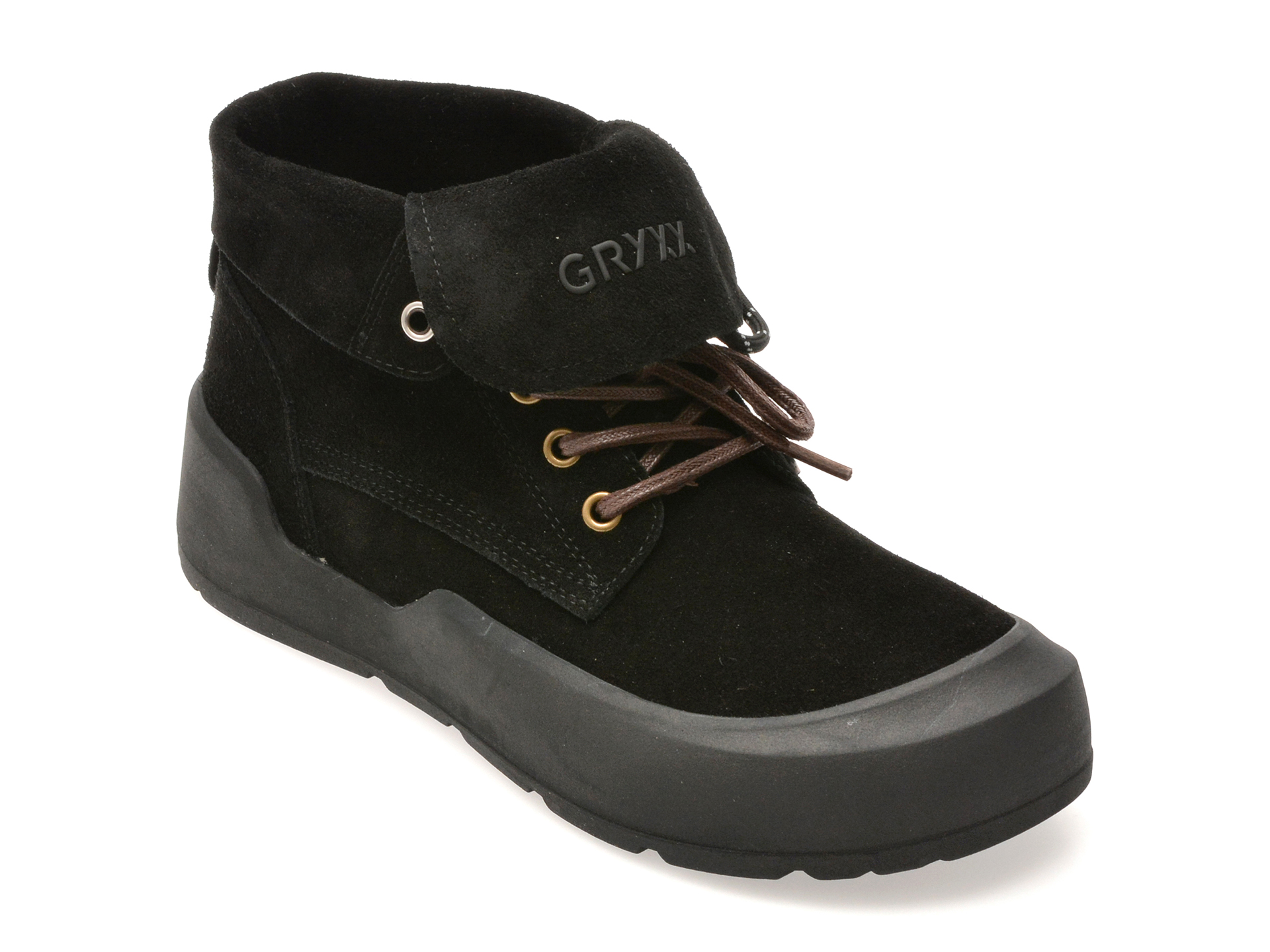 Ghete GRYXX Negre din Piele Intoarsa | Stil Urban