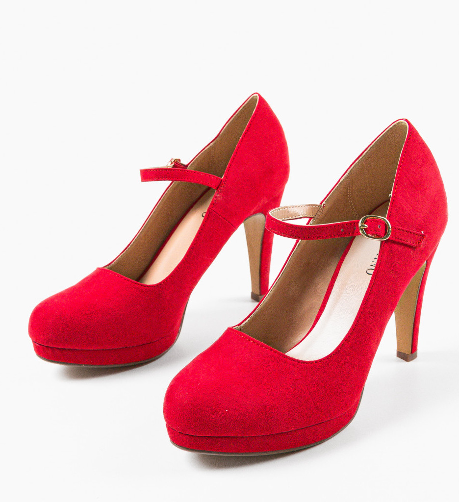 Pantofi Rosii cu Toc Eleganți | Model Ajano - imagine 3