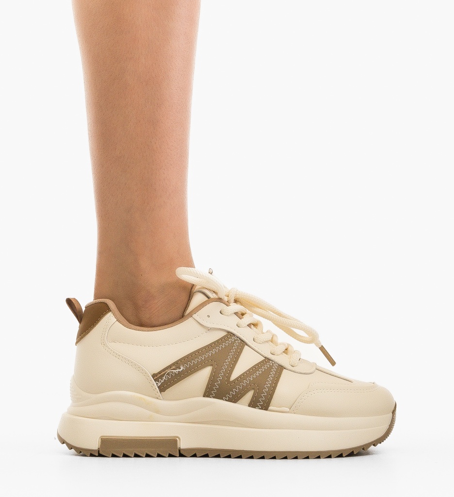 Sneakers Dama Zuhra Bej - Confort & Stil - imagine 6