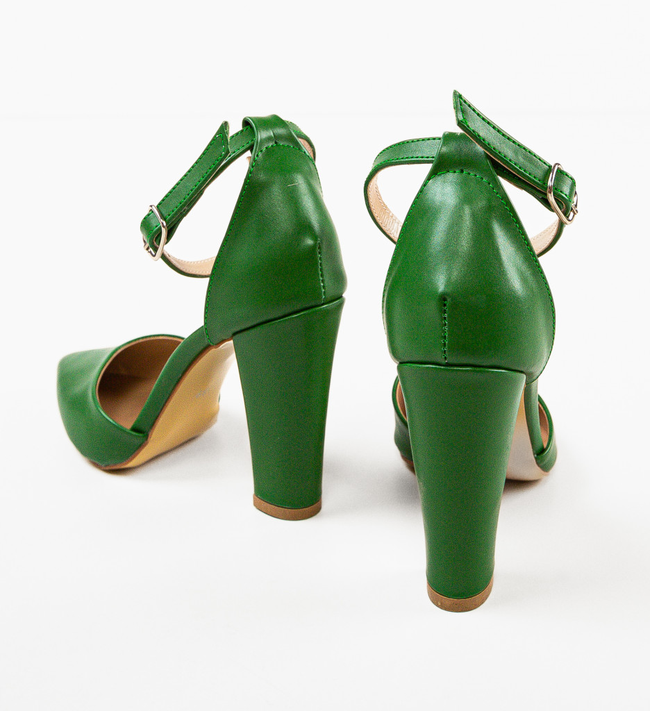 Pantofi dama Gizmo Verzi cu toc - eleganță și confort - imagine 7