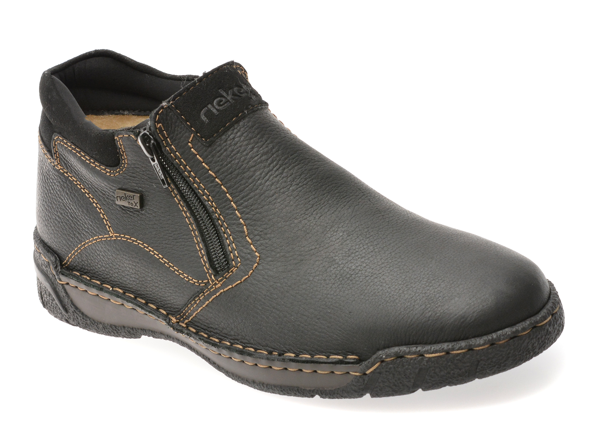 Ghete RIEKER B0392 negre piele naturală