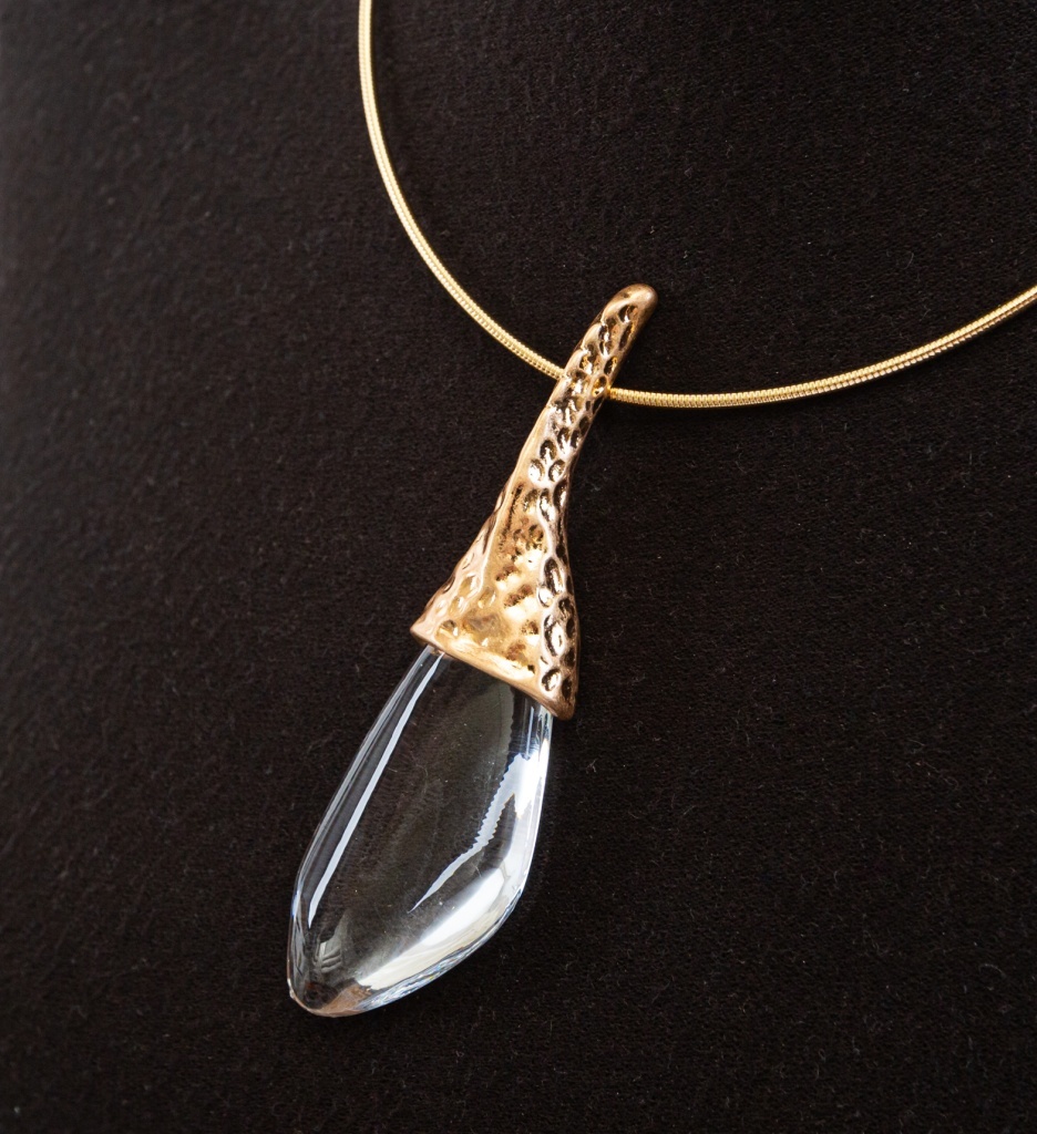 Colier Kristal Auriu Elegant | Accesorii Lucioase - imagine 4