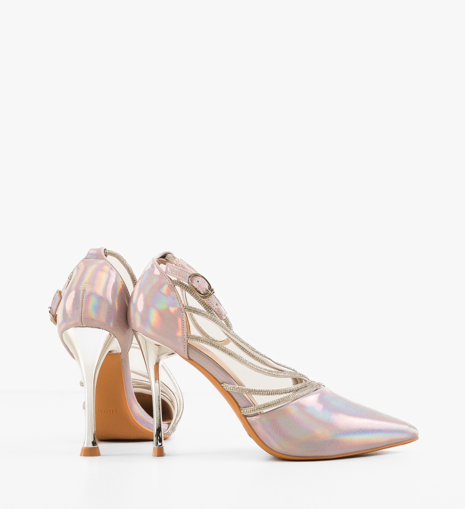 Pantofi Dama Metztli Roz cu Toc Eleganți - imagine 5