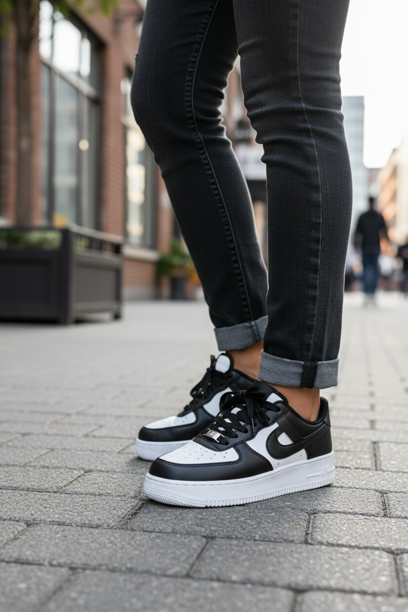 Adidași Dama Albi cu Negru B99 N11-1