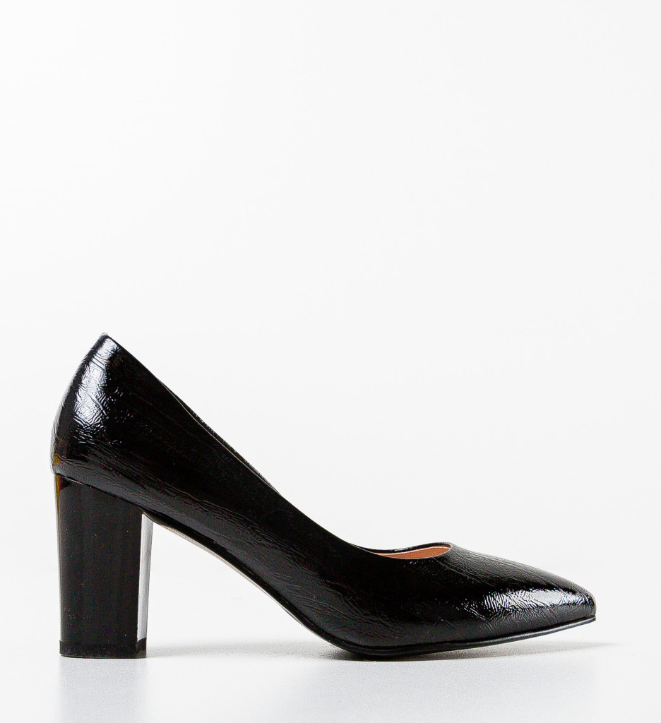 Pantofi Dama Stevenson Negri cu Toc Eleganți - imagine 5