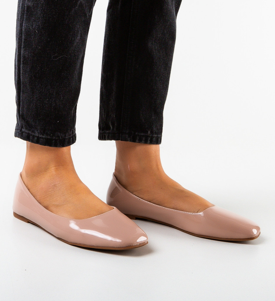 Balerini Dama Bej Casual - Confort Zi cu Zi - imagine 2