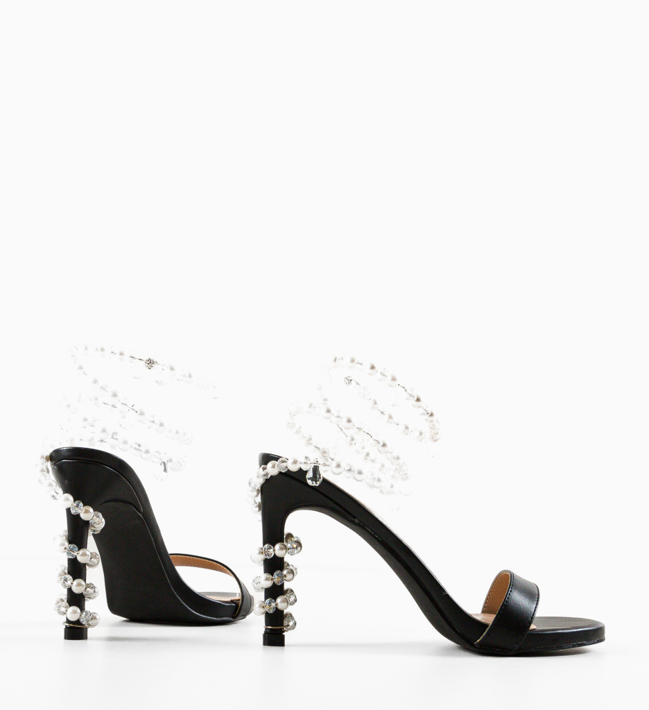 Sandale Toc Uche Negre | Eleganță și Stil - imagine 5