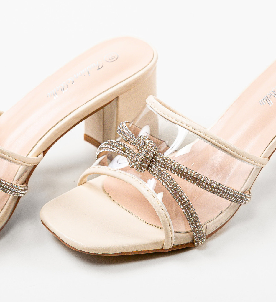 Sandale cu Toc Shantanu Bej | Elegante si Confortabile - imagine 5