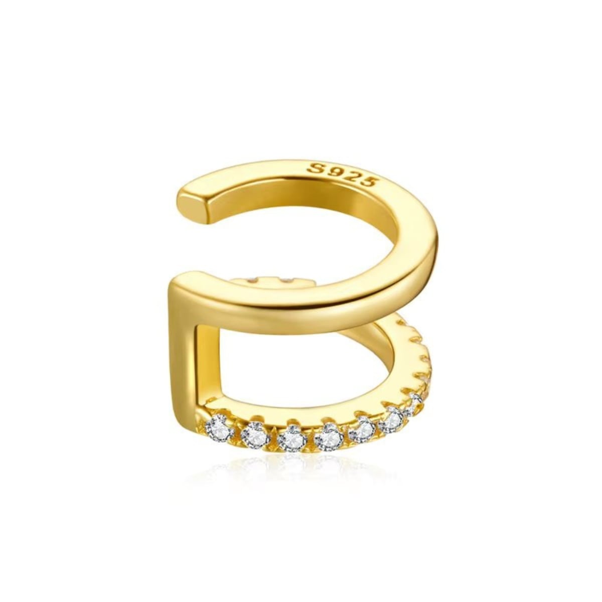 Cercel ear cuff argint 925 placat cu aur, Zhuhai JW1674