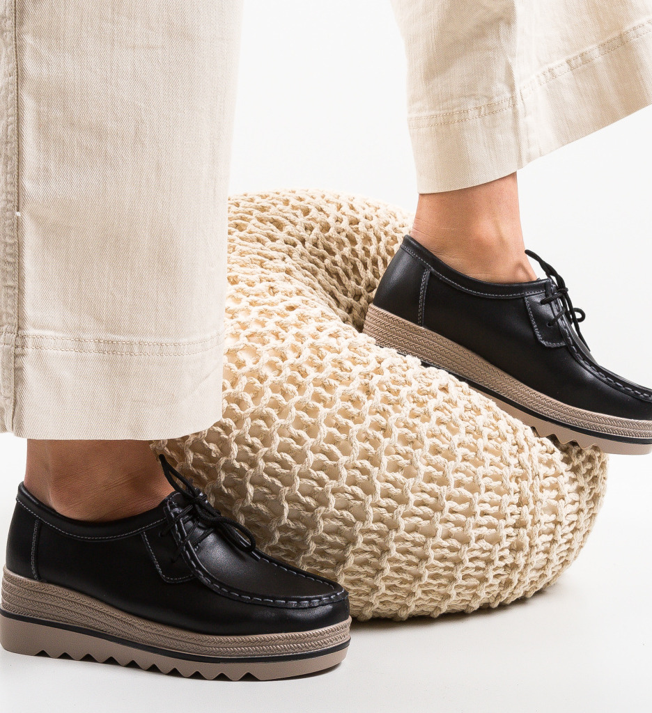 Pantofi Casual Sag Negri - Confort Zilnic