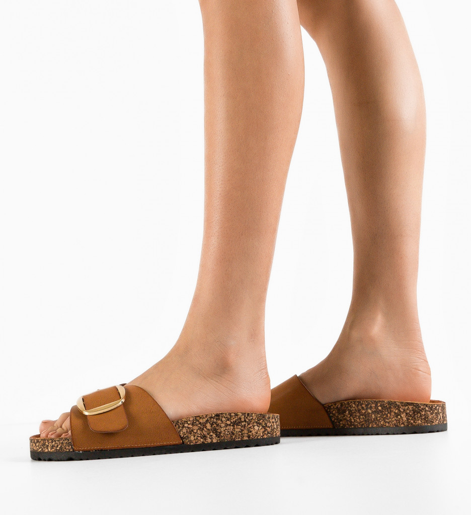 Papuci Dama Terry Camel | Confort Premium - imagine 3