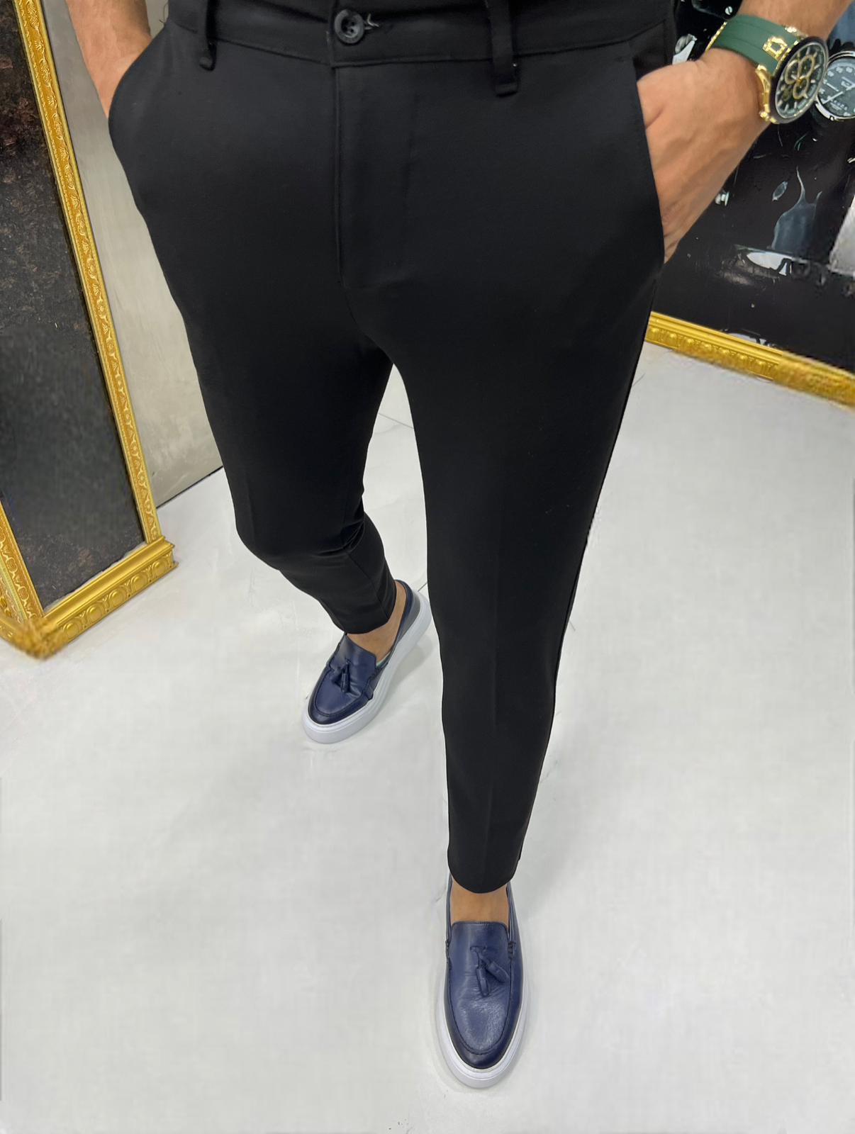 Pantaloni Casual Barbati Negri | Confort & Stil